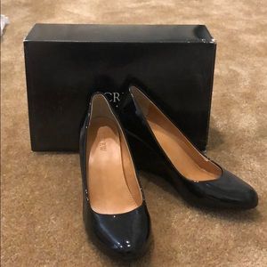 J Crew Black Sylvia heel Wedges